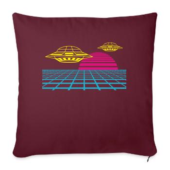 Verpasse deinem Outfit etwas Retro UFO Invasion - Sofakissenbezug 45 x 45 cm - Burgunderrot - Vorne