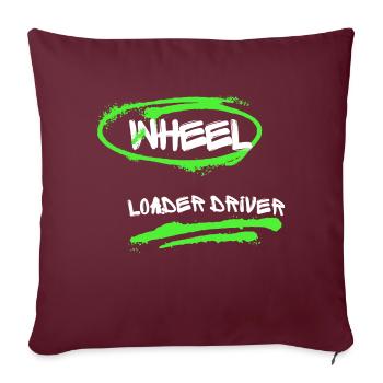 Graffiti du conducteur de chargeuse sur pneus - Housse de coussin décorative 45 x 45 cm - bordeaux - Devant