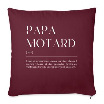 Papa Motard: Définition Drôle - Cadeau Fun - Housse de coussin décorative 45 x 45 cm - bordeaux - Devant