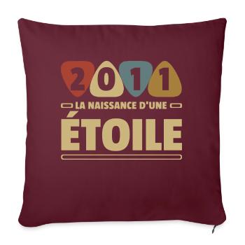 2011 date de naissance / anniversaire année 2011 - Housse de coussin décorative 45 x 45 cm - bordeaux - Devant