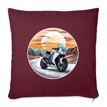 Motorbike Tour Sunset Motocyclist Biker - Housse de coussin décorative 45 x 45 cm - bordeaux - Devant