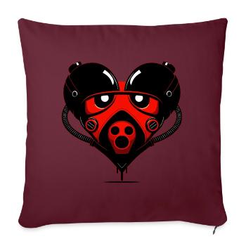 Cœur de robot - Housse de coussin décorative 45 x 45 cm - bordeaux - Devant