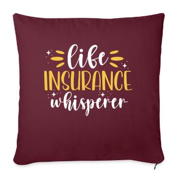 Chuchoteur d’assurance-vie - Housse de coussin décorative 45 x 45 cm - bordeaux - Devant