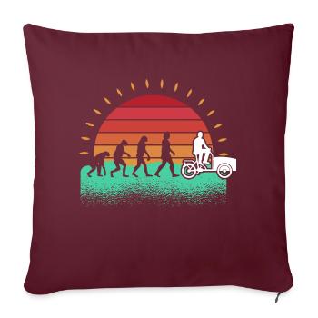 Bicyclette Cargo Vélo Cargo Vélo - Housse de coussin décorative 45 x 45 cm - bordeaux - Devant