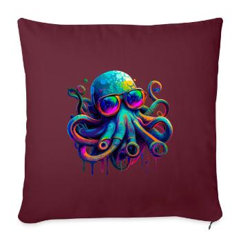 Illustration de la pieuvre - Housse de coussin décorative 45 x 45 cm - bordeaux - Devant