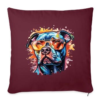Pitbull - Sofakissenbezug 45 x 45 cm - Burgunderrot - Vorne