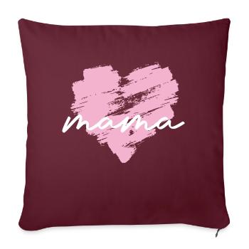 Mère disant cadeau Fête des mères - Housse de coussin décorative 45 x 45 cm - bordeaux - Devant