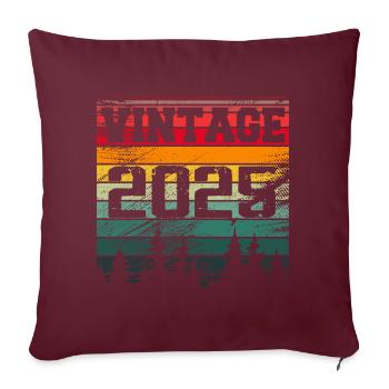 2025 Cadeau D'anniversaire Vintage 2025 Rétro - Housse de coussin décorative 45 x 45 cm - bordeaux - Devant