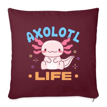 Conception de la vie d’axolotl pour les amateurs d’axolotl - Housse de coussin décorative 45 x 45 cm - bordeaux - Devant