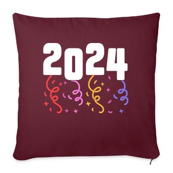 Feux d’artifice du Nouvel An Réveillon du Nouvel An 2024 - Housse de coussin décorative 45 x 45 cm - bordeaux - Devant