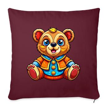 Mignon nounours - Housse de coussin décorative 45 x 45 cm - bordeaux - Devant