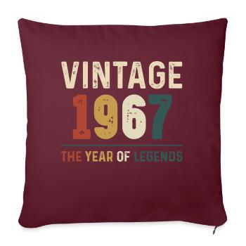 57 Jahre alter Jahrgang 1967 Geschenke zum 57. Geburtstag - Sofakissenbezug 45 x 45 cm - Burgunderrot - Vorne