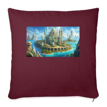 wunderschöne mythische Orte – Atlantis vor dem Untergang - Sofakissenbezug 45 x 45 cm - Burgunderrot - Vorne
