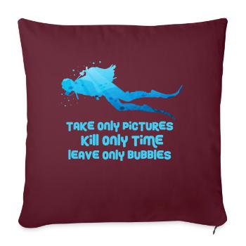 Ne prendre que des photos Tuer le temps Ne laisser que - Housse de coussin décorative 45 x 45 cm - bordeaux - Devant