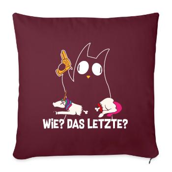 Comment le dernier chat mange les chats licornes - Housse de coussin décorative 45 x 45 cm - bordeaux - Devant