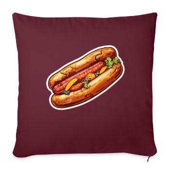 Bratwurst en chignon - Housse de coussin décorative 45 x 45 cm - bordeaux - Devant