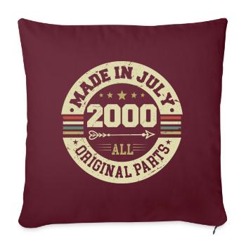 Cadeau d'anniversaire de juillet 2000 2000 I Made in July - Housse de coussin décorative 45 x 45 cm - bordeaux - Devant