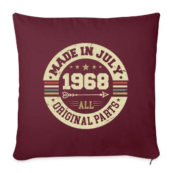 Cadeau d'anniversaire de juillet 1968 1968 que j'ai fait en juillet - Housse de coussin décorative 45 x 45 cm - bordeaux - Devant