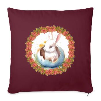 Lapin de Pâques Oeuf de Pâques Lapin de Pâques Oeuf de lapin - Housse de coussin décorative 45 x 45 cm - bordeaux - Devant