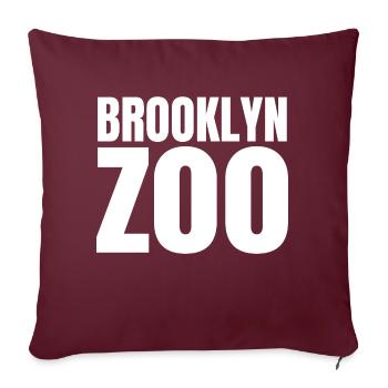 Brooklyn zoo! New York - Housse de coussin décorative 45 x 45 cm - bordeaux - Devant