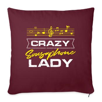 Crazy Sousaphone Lady Brass Music Sousaphonist - Sofakissenbezug 45 x 45 cm - Burgunderrot - Vorne
