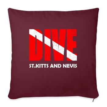 Plongée Saint-Kitts - Karibik - Caraïbes - Antilles - Housse de coussin décorative 45 x 45 cm - bordeaux - Devant