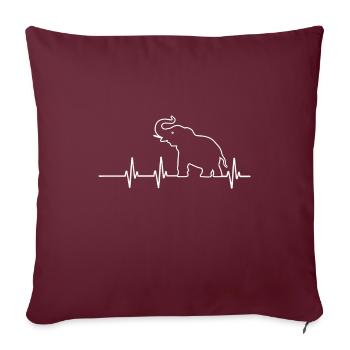 Elefant Tier Elefanten Zoo - Sofakissenbezug 45 x 45 cm - Burgunderrot - Vorne