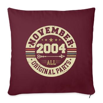Millésime Novembre 2004 - Anniversaire Novembre 2004 - Housse de coussin décorative 45 x 45 cm - bordeaux - Devant