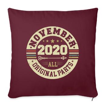 Millésime Novembre 2020 - Anniversaire Novembre 2020 - Housse de coussin décorative 45 x 45 cm - bordeaux - Devant