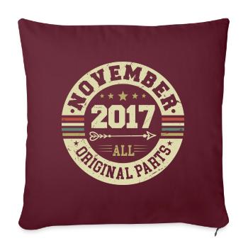 Millésime Novembre 2017 - Anniversaire Novembre 2017 - Housse de coussin décorative 45 x 45 cm - bordeaux - Devant