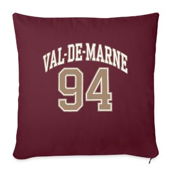 Val-de-Marne 94 - Housse de coussin décorative 45 x 45 cm - bordeaux - Devant
