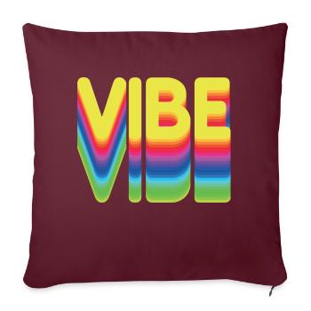 Nur gute Vibes - retro style - Sofakissenbezug 45 x 45 cm - Burgunderrot - Vorne