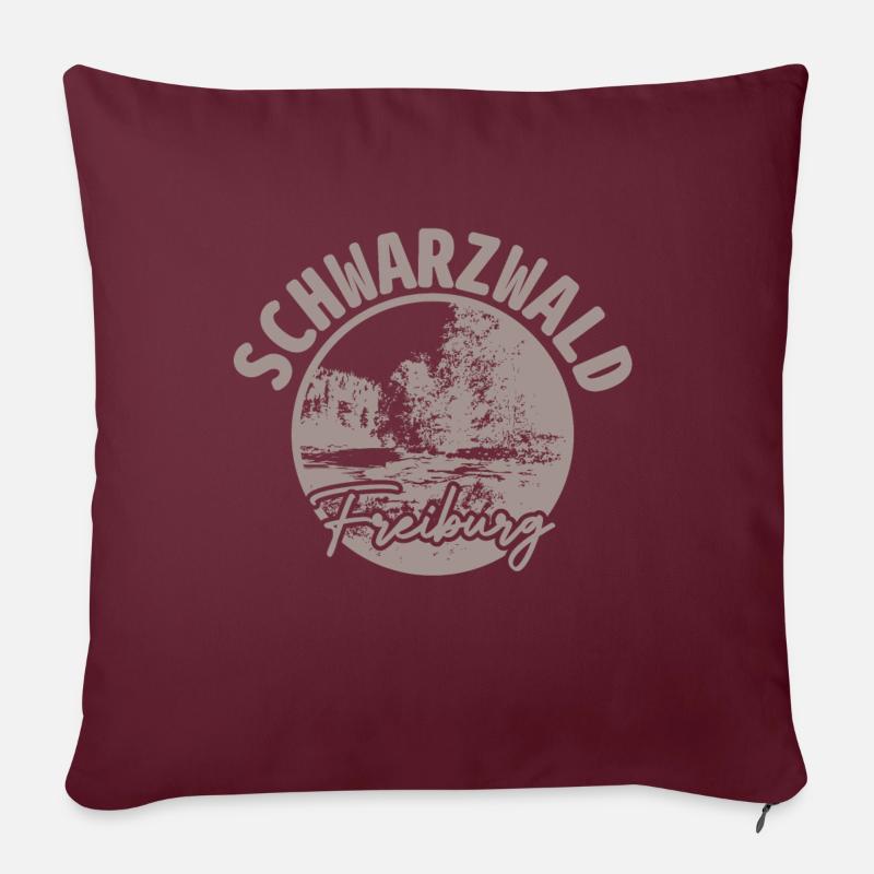 SCHWARZBALD-FREIBURG - Sofakissenbezug 45 x 45 cm - Burgunderrot