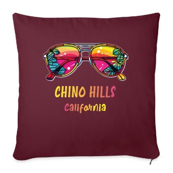 Chino Hills, Californie - Lunettes de soleil colorées - Housse de coussin décorative 45 x 45 cm - bordeaux - Devant