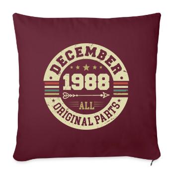 Légendes Anniversaire Décembre 1988 Naissance Cadeau - Housse de coussin décorative 45 x 45 cm - bordeaux - Devant