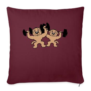 2 Dogs Bodybuilders Strong Muscles Gym Weightlifting - Sofa pillowcase 17,3'' x 17,3'' (45 x 45 cm) - burgundy - Front