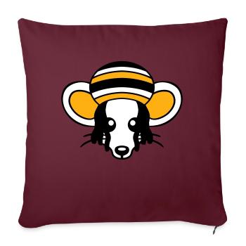 Maus Raggae Jamaika Hut Rasta Locken Chill Mütze - Sofakissenbezug 45 x 45 cm - Burgunderrot - Vorne