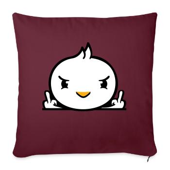 Vogel böse Mittelfinger zeigen Bad Boy hinter Zaun - Sofakissenbezug 45 x 45 cm - Burgunderrot - Vorne