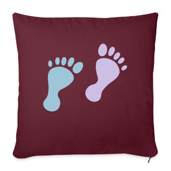 baby feet - Housse de coussin décorative 45 x 45 cm - bordeaux - Devant