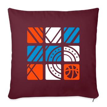 Basketball (Quadrate) - Sofakissenbezug 45 x 45 cm - Burgunderrot - Vorne