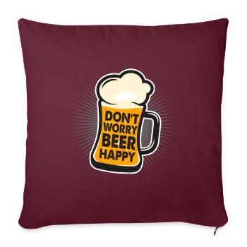 Bier Beer Trinkspruch Geschenk Alkohol - Sofakissenbezug 45 x 45 cm - Burgunderrot - Vorne