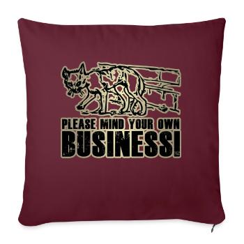 S'il vous plaît faites attention à vos affaires! - Housse de coussin décorative 45 x 45 cm - bordeaux - Devant