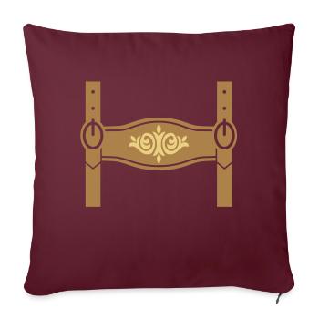 Pantalon en cuir, bébé - Housse de coussin décorative 45 x 45 cm - bordeaux - Devant