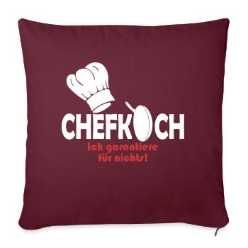 Chefkoch - Sofakissenbezug 45 x 45 cm - Burgunderrot - Vorne