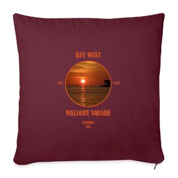 Key West Florida Keys Miami Coucher de soleil ÉTATS-UNIS - Housse de coussin décorative 45 x 45 cm - bordeaux - Devant