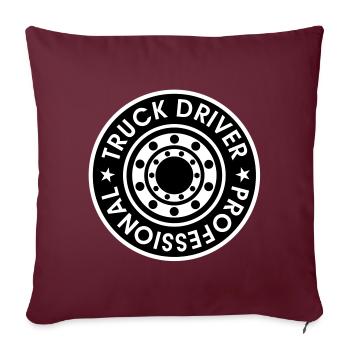 routier de camion professionnel Truck Driver - Housse de coussin décorative 45 x 45 cm - bordeaux - Devant