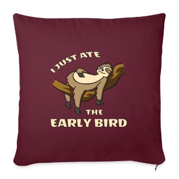 Cadeau de moufle du matin paresseux mocassins - Housse de coussin décorative 45 x 45 cm - bordeaux - Devant