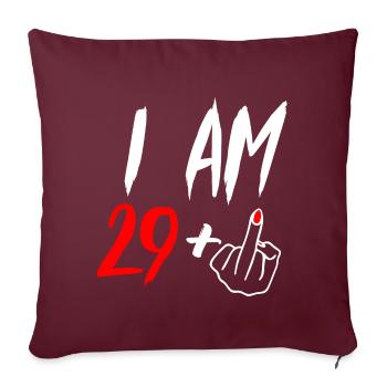 30 ans 30ème anniversaire cadeau femme - Housse de coussin décorative 45 x 45 cm - bordeaux - Devant
