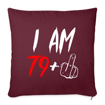 80e anniversaire majeur cadeau 80 ans - Housse de coussin décorative 45 x 45 cm - bordeaux - Devant