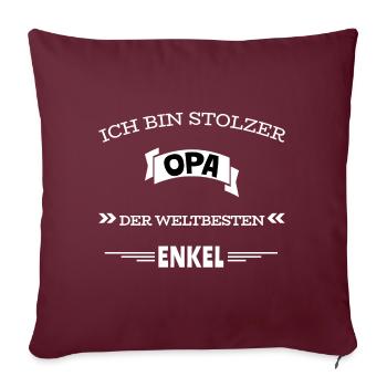 Grand-père fier du meilleur petit-fils du monde - Housse de coussin décorative 45 x 45 cm - bordeaux - Devant